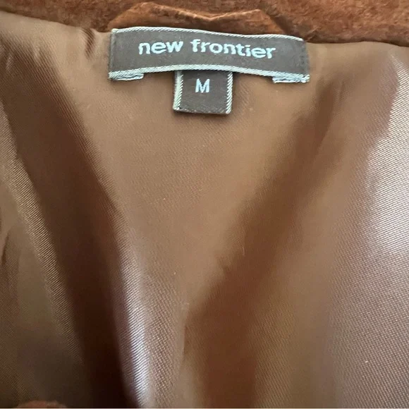 100% Leather Jacket Brown Chore Coat Quilted Women’s Medium Boxy Western - Picture 7 of 8